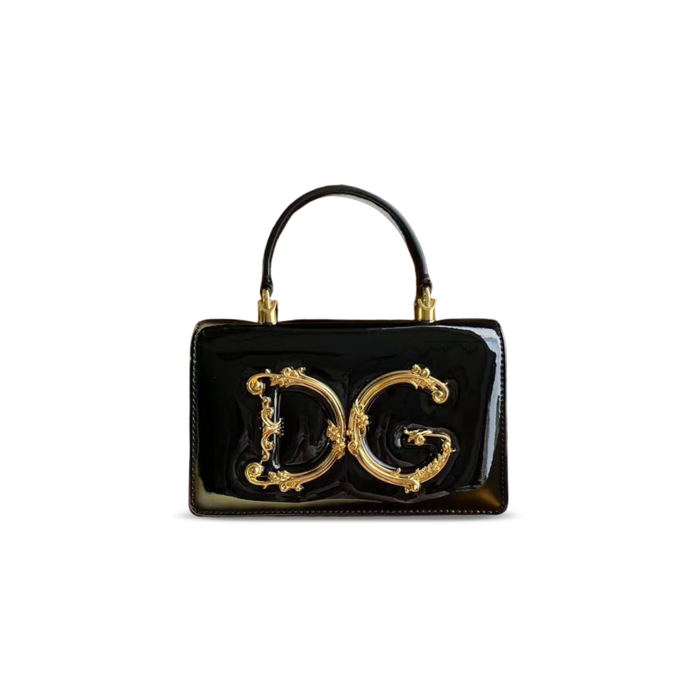 DOLCE GABBANA LEATHER SHOULDER BAG PATENT LEATHER (18*10*5cm)